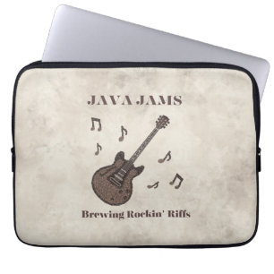 Housse Pour Ordinateur Portable Java Jams-Brassin' Riffs Rockin'-Café-Guitare-