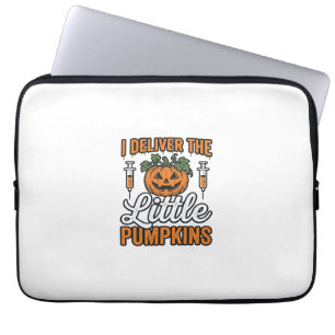 Housse Pour Ordinateur Portable Je livre les petits citrouilles Halloween Infirmiè