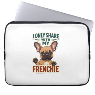 Housse Pour Ordinateur Portable Je ne partage qu'avec mon Frenchie Vintage French