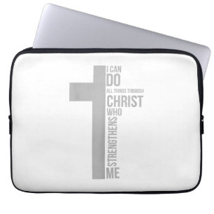 Housse Pour Ordinateur Portable Je peux faire toutes choses par Christ qui me fort