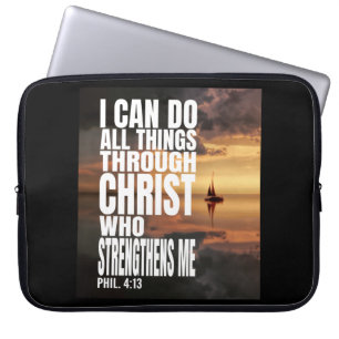 HOUSSE POUR ORDINATEUR PORTABLE JE PEUX FAIRE TOUTES CHOSES PAR CHRIST QUI ME FORT