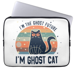HOUSSE POUR ORDINATEUR PORTABLE JE SUIS LE FUTUR FANTÔME, CHAT FANTÔME