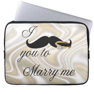 Housse Pour Ordinateur Portable Je te moustache - pour m'épouser