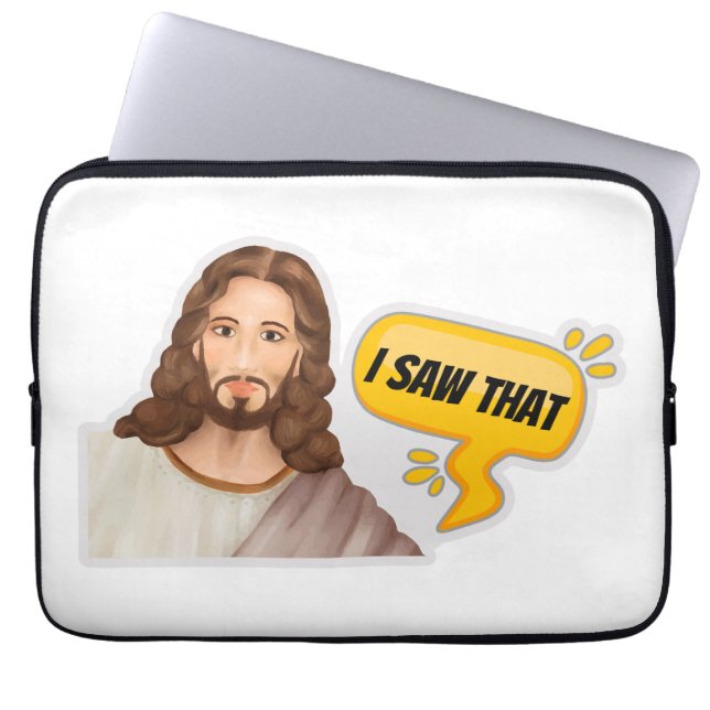 Housse Pour Ordinateur Portable Jésus J'Ai Vu Ça (Devant)