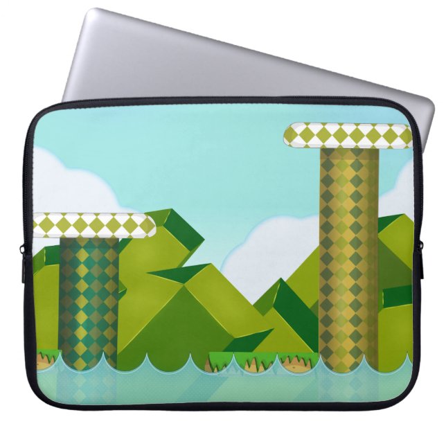 Housse Pour Ordinateur Portable Jeu de plate-forme rétro (Devant)