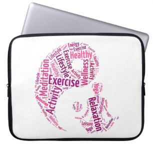 Housse Pour Ordinateur Portable Jeune fille pratiquant le yoga sous le symbole Yin