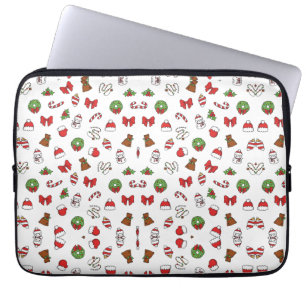 Housse Pour Ordinateur Portable Joli Décor de Noël Chapeau de Père Noël