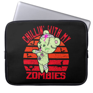 Housse Pour Ordinateur Portable Joli Halloween Chillin' avec mes zombies Teddy Bea