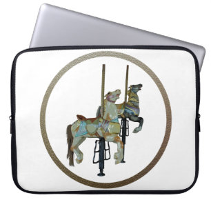 Housse Pour Ordinateur Portable Joli Joyeux Parcours Carrousel Chevaux