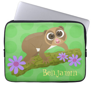 Housse Pour Ordinateur Portable Joli lenteur loris sur dessin de branche