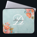 Housse Pour Ordinateur Portable Joli Monogramme rose Turquoise<br><div class="desc">Coque portable design monogrammed à la mode. Un bel accessoire à votre ordinateur portable. Personnalisez-le pour vous ou pour un cadeau. Conçu pour vous par Blackberry Boulevard.</div>
