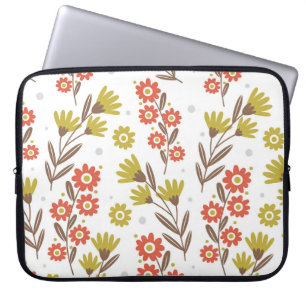 Housse Pour Ordinateur Portable Joli motif floral, arrière - plan sans soudure.