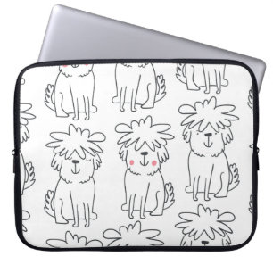 Housse Pour Ordinateur Portable Joli motif sans couture à main avec mignon doodé f