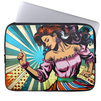 Housse Pour Ordinateur Portable Jolie Femme Dansant Salsa Pop Art