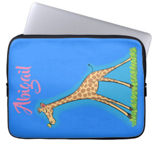Housse Pour Ordinateur Portable Jolie girafe avec dessin animé de papillon