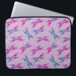 Housse Pour Ordinateur Portable Jolie libellule violet bleu Motif à deux tons<br><div class="desc">Magnifique motif décoratif de libellules dans les tons roses,  bleus et violets.</div>