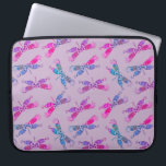 Housse Pour Ordinateur Portable Jolie libellule violet bleu Motif à deux tons<br><div class="desc">Magnifique motif décoratif de libellules dans les tons roses,  bleus et violets.</div>