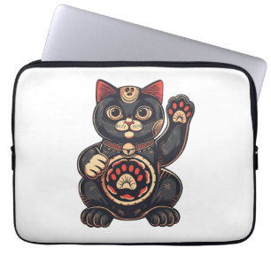 Housse Pour Ordinateur Portable jolie Maneki Neko imprimé chat japonais