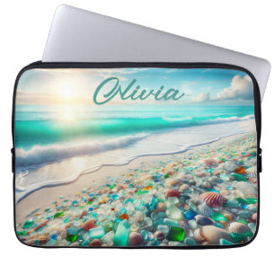 Housse Pour Ordinateur Portable Jolie plage Ocean avec verre marin Personnalisé