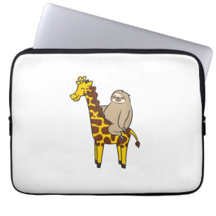 Housse Pour Ordinateur Portable Jolie Sloth équitation sur Giraffe Love Giraffes e