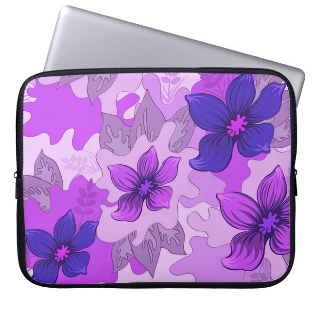 Housse Pour Ordinateur Portable Jolies fleurs violettes (Devant)