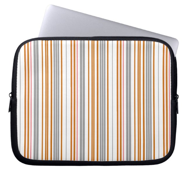 Housse Pour Ordinateur Portable Jolies rayures grises marron (Devant)