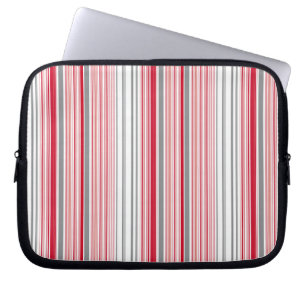 Housse Pour Ordinateur Portable Jolies rayures grises rouges