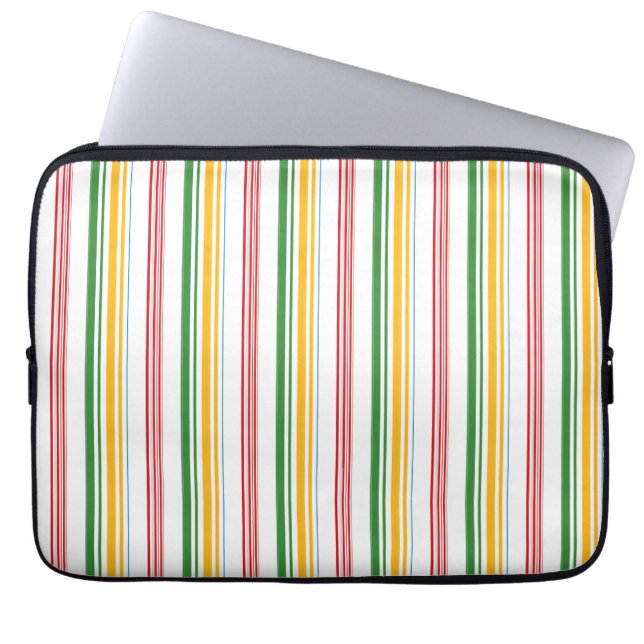 Housse Pour Ordinateur Portable Jolies rayures vert jaune (Devant)