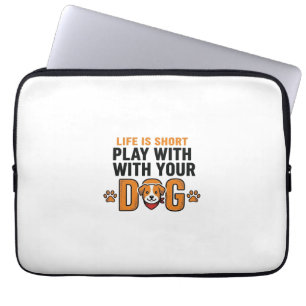 Housse Pour Ordinateur Portable Jouez Avec Votre Chien Dessin de Gravure Vintage D