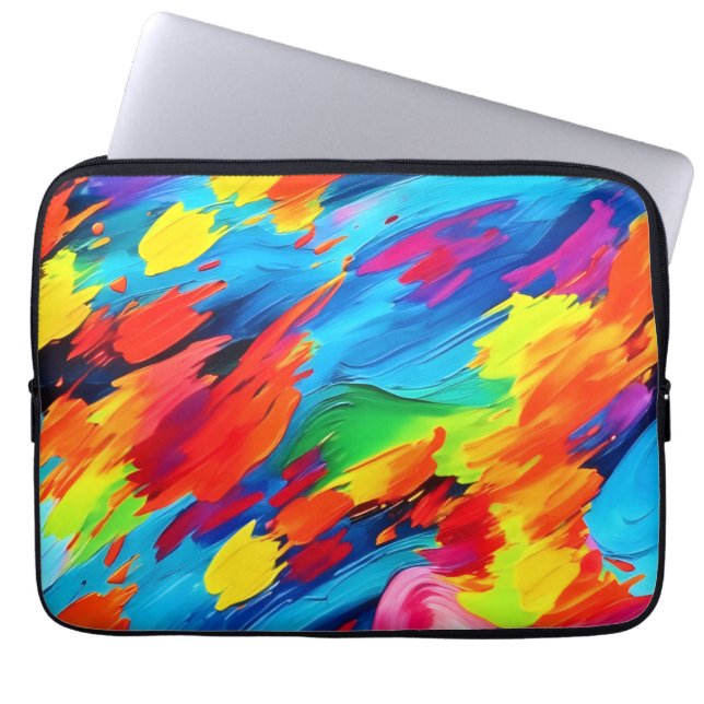 Housse Pour Ordinateur Portable Joyeuse peinture couleur explosion (Devant)