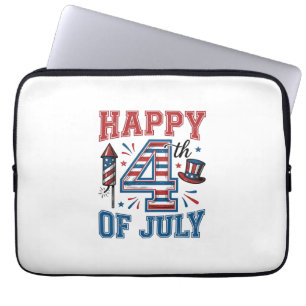 Housse Pour Ordinateur Portable Joyeux 4 juillet Design vectoriel vintage patrioti