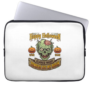 Housse Pour Ordinateur Portable Joyeux Halloween Les Zombies Ont Mangé La Tête De