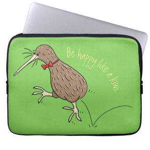 Housse Pour Ordinateur Portable Joyeux kiwi de saut avec dessin de cravate arc