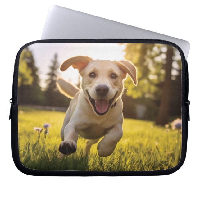 Housse Pour Ordinateur Portable Joyeux Labrador Puppy Running (Devant)