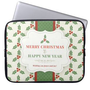 Housse Pour Ordinateur Portable Joyeux Noël et Bonne Année