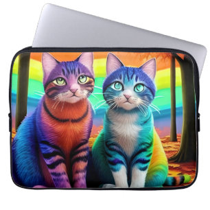 Housse Pour Ordinateur Portable Jumeaux de chats Art numérique-56467