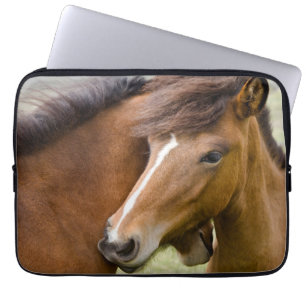 Housse Pour Ordinateur Portable Jument et poulain