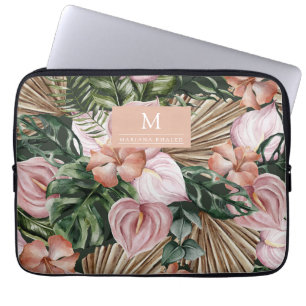 Housse Pour Ordinateur Portable Jungle palmier feuille fleurs de la forêt tropical
