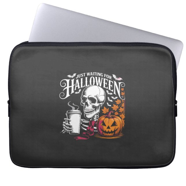 Housse Pour Ordinateur Portable Just Waiting For Halloween (Devant)