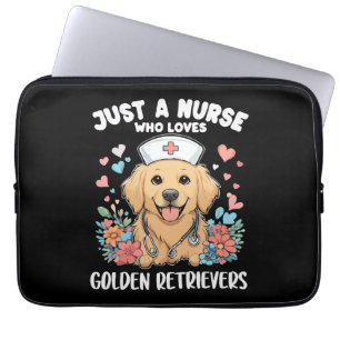 Housse Pour Ordinateur Portable Juste une fille qui aime Golden Retrievers Chiens