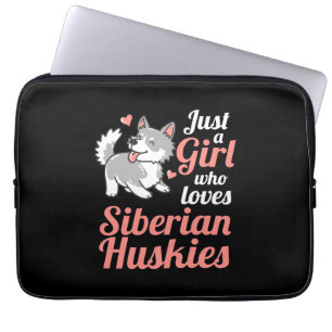 Housse Pour Ordinateur Portable Juste une fille qui aime le Husky Sibérien