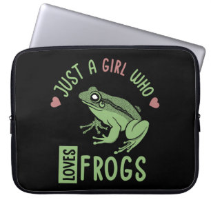 Housse Pour Ordinateur Portable Juste une fille qui aime les grenouilles Cadeaux a