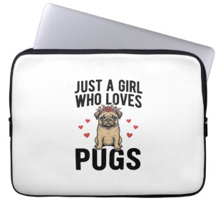 Housse Pour Ordinateur Portable Juste Une Fille Qui Aime Les Pugs Vintage T-Shirt 