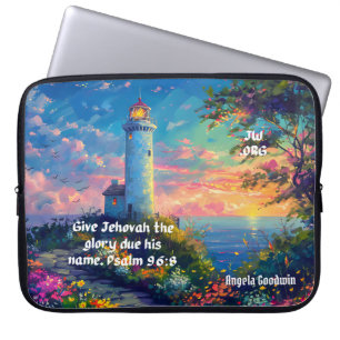 Housse Pour Ordinateur Portable JW 2025 Année Texte Psaume 96:8 Personnalisé