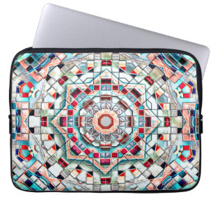 Housse Pour Ordinateur Portable Kaléidoscope coloré de tuiles à texture rugueuse