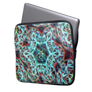 Housse Pour Ordinateur Portable Kaleidoscope en pièces rougeâtres ressemblant à du