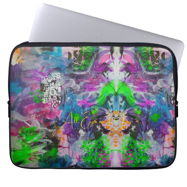 Housse Pour Ordinateur Portable Kaleidoscope Néon Psychédélique (Devant)
