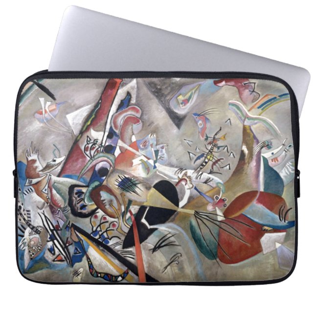 Housse Pour Ordinateur Portable Kandinsky En Gris Oeuvre Abstraite (Devant)