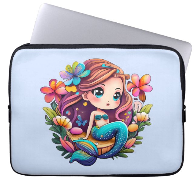 Housse Pour Ordinateur Portable Kawaii Mermaid (Devant)