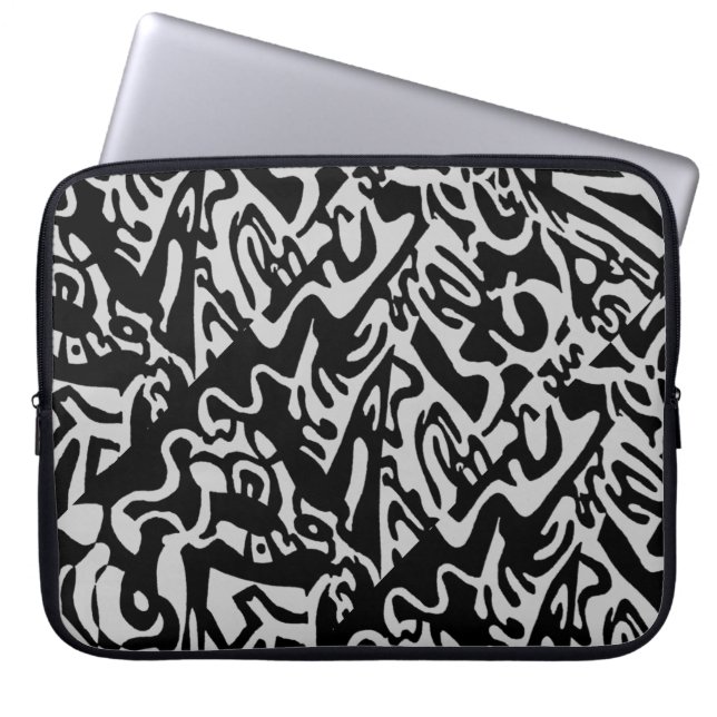 Housse Pour Ordinateur Portable "Keys", B&W numérique abstrait (Devant)